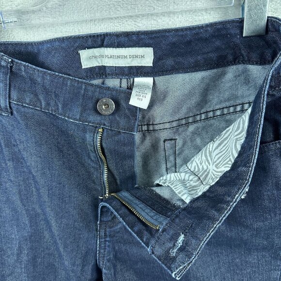 Chico's Bootcut Jeans Womens Size 0.5 Reg Dark Wash Platinum Denim Mid Rise Blue - Picture 5 of 12